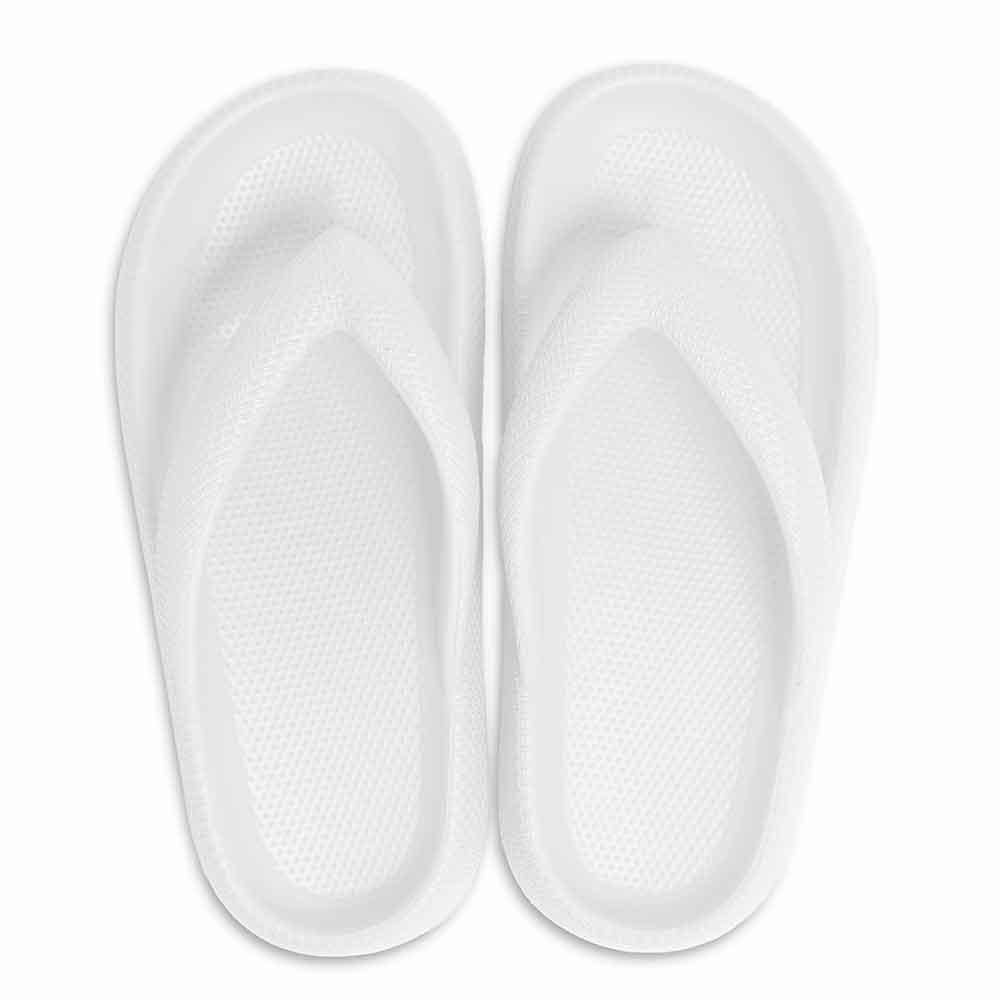 White Solid Soft Sole Flip Flop Slippers - Jewelry Store by Erik Rayo