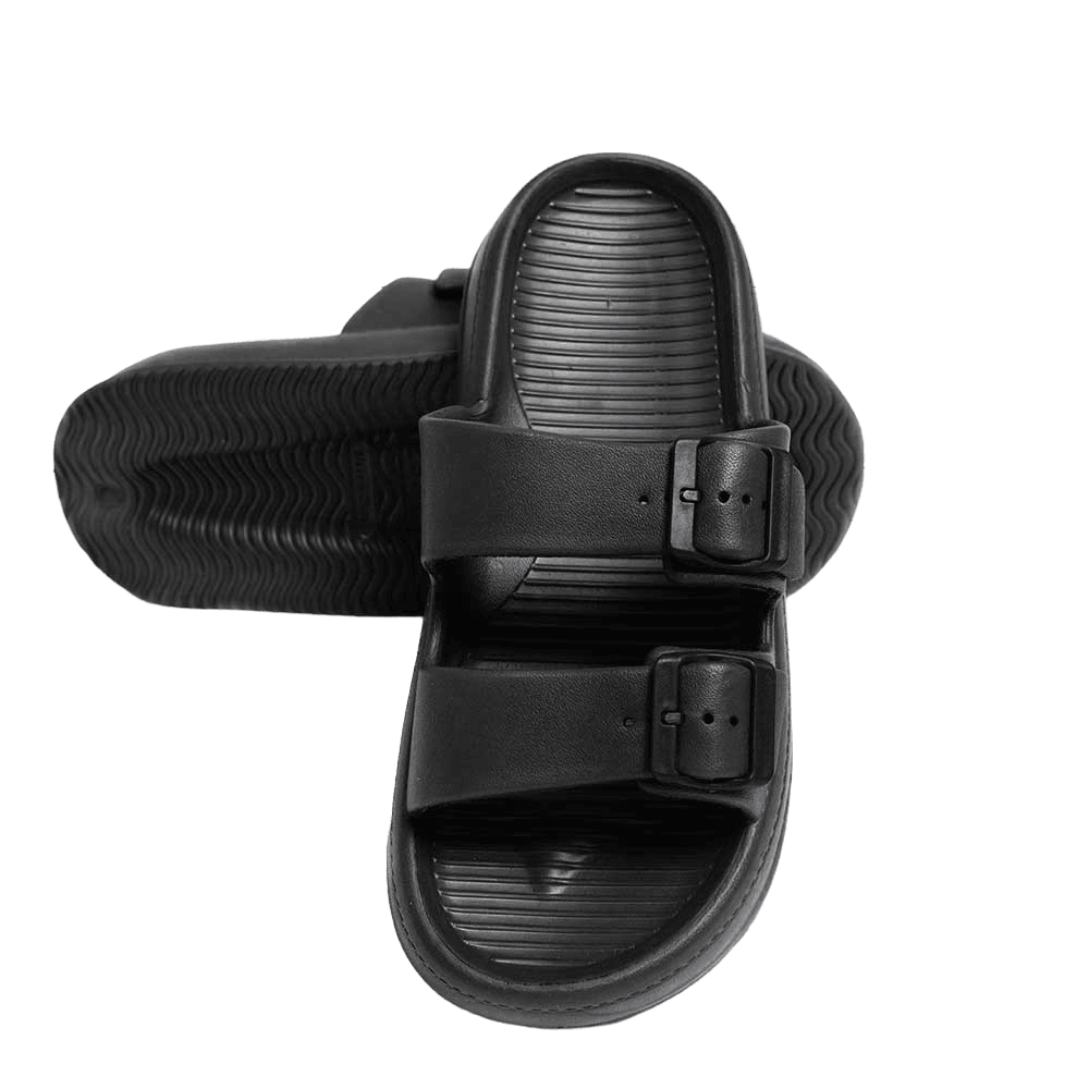 Black Solid Soft Sole Slippers