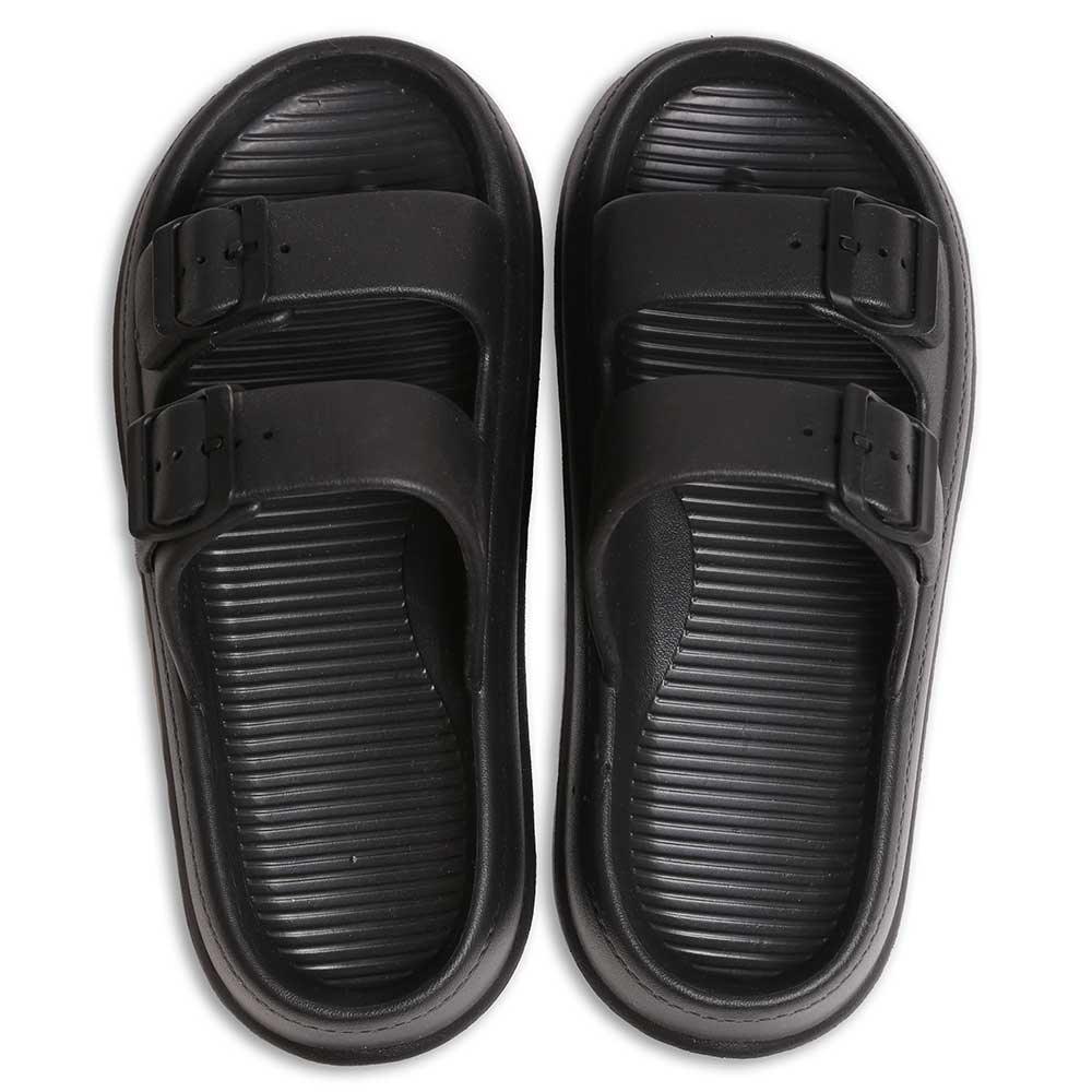 Black Solid Soft Sole Slippers - Jewelry Store by Erik Rayo