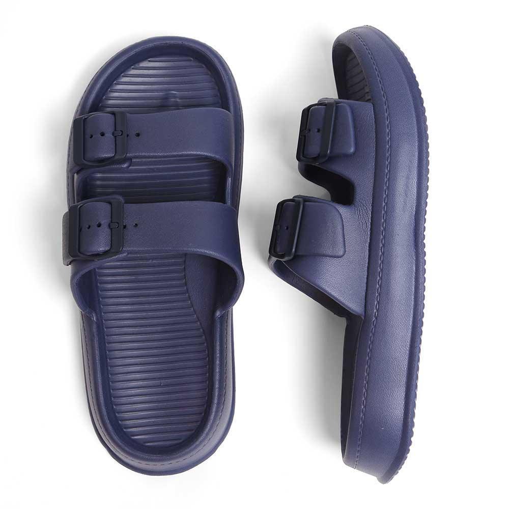 Blue Solid Soft Sole Slippers - Jewelry Store by Erik Rayo