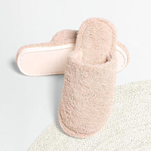 Load image into Gallery viewer, Beige Solid Soft Home Indoor Floor Slippers
