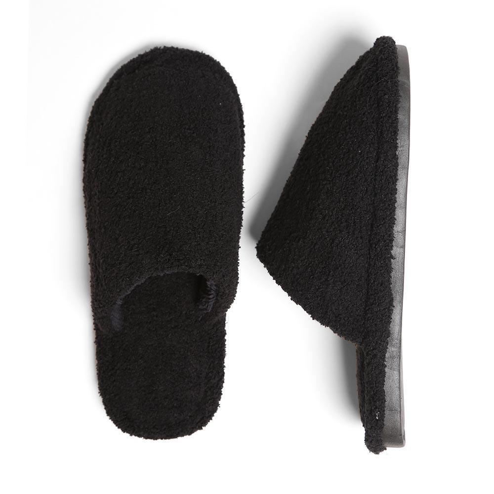 Black Solid Soft Home Indoor Floor Slippers - Jewelry Store by Erik Rayo