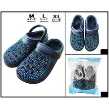 Load image into Gallery viewer, Navy Blue Bling Solid Faux Fur Rubber Sandals
