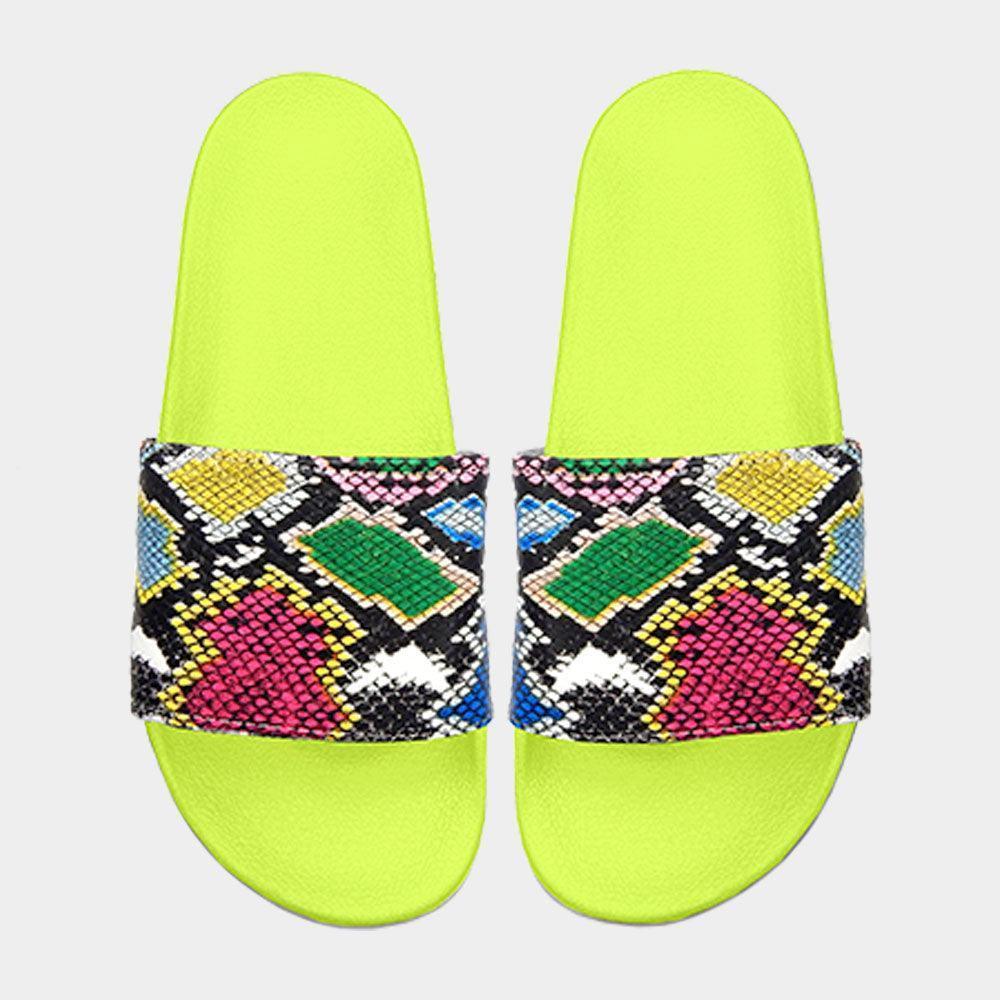 Snake Pattern Rhinestone Slide Sandal Slippers - Jewelry Store by Erik Rayo