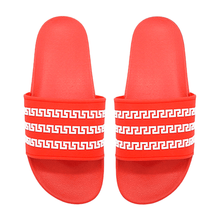 Load image into Gallery viewer, Red Greek Patterned Slide Sandal Slippers
