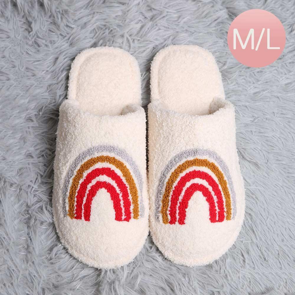 Rainbow Print Soft Home Indoor Floor Slippers - Jewelry Store by Erik Rayo