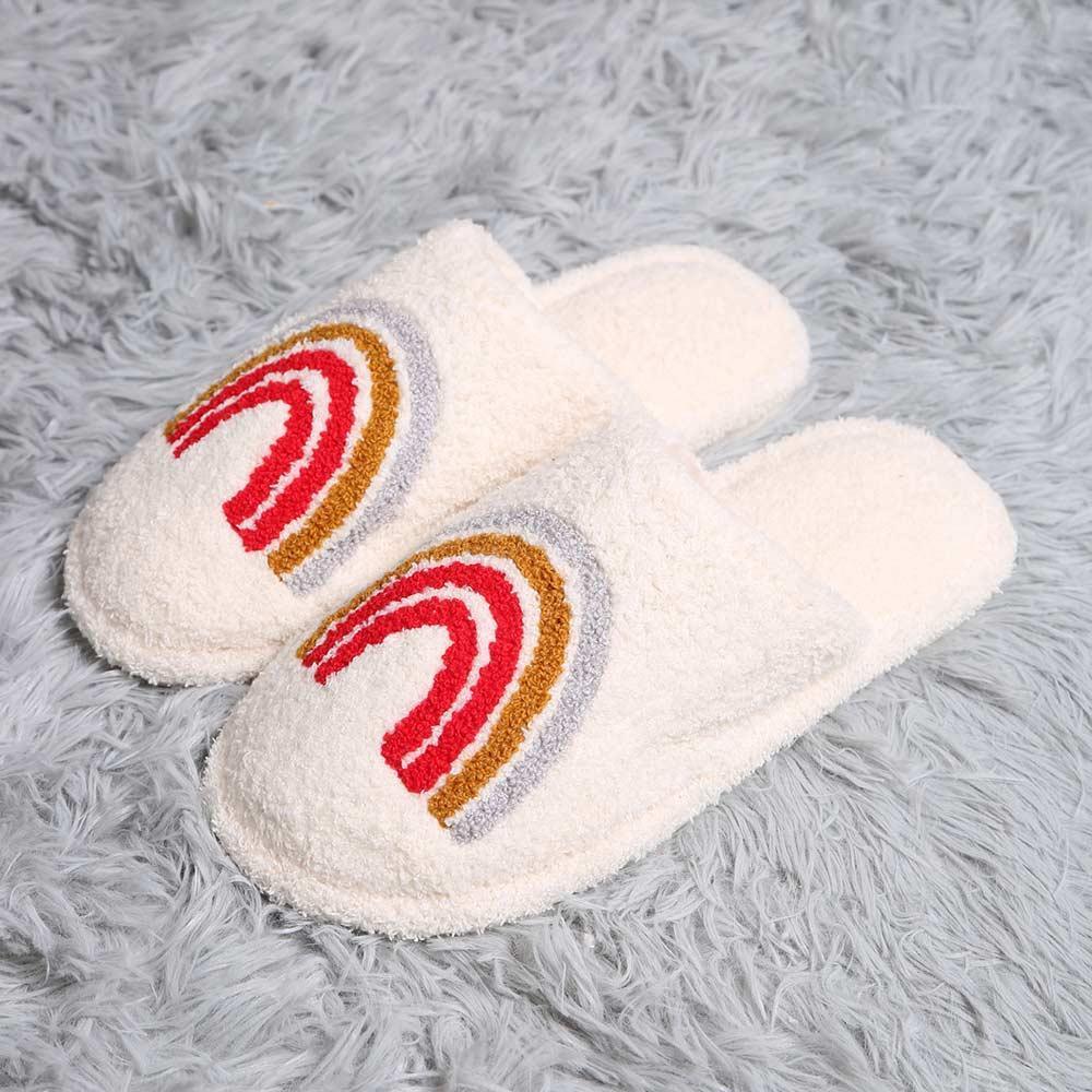 Rainbow Print Soft Home Indoor Floor Slippers - Jewelry Store by Erik Rayo