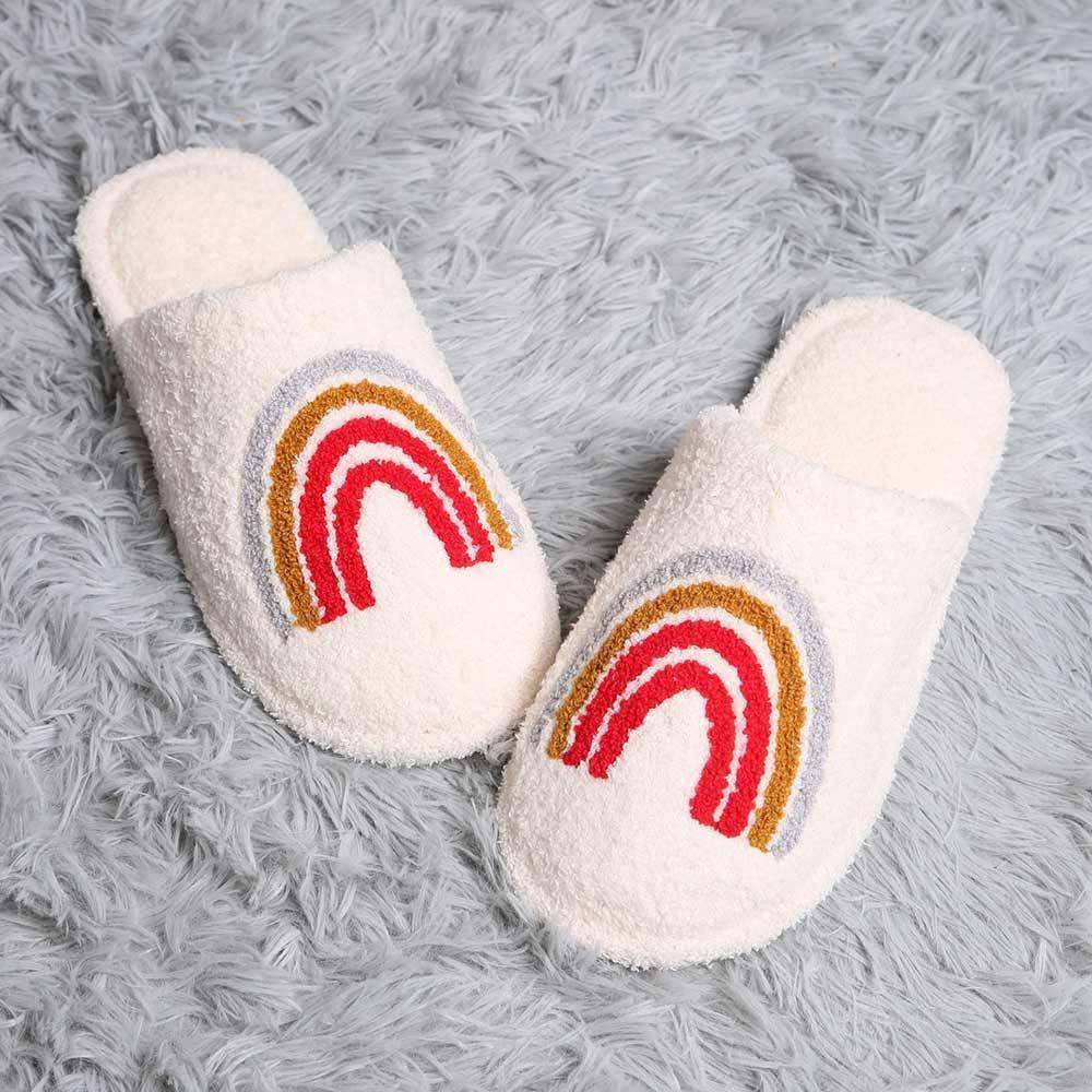 Rainbow Print Soft Home Indoor Floor Slippers - Jewelry Store by Erik Rayo
