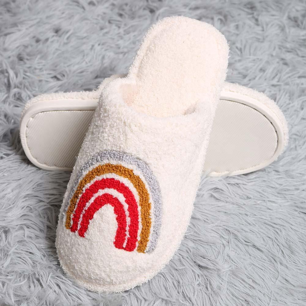 Rainbow Print Soft Home Indoor Floor Slippers - Jewelry Store by Erik Rayo