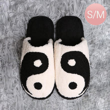 Load image into Gallery viewer, Black Yin Yang Print Soft Home Indoor Floor Slippers
