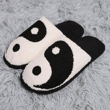 Load image into Gallery viewer, Black Yin Yang Print Soft Home Indoor Floor Slippers
