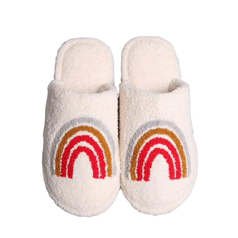 Rainbow Print Soft Home Indoor Floor Slippers - Jewelry Store by Erik Rayo