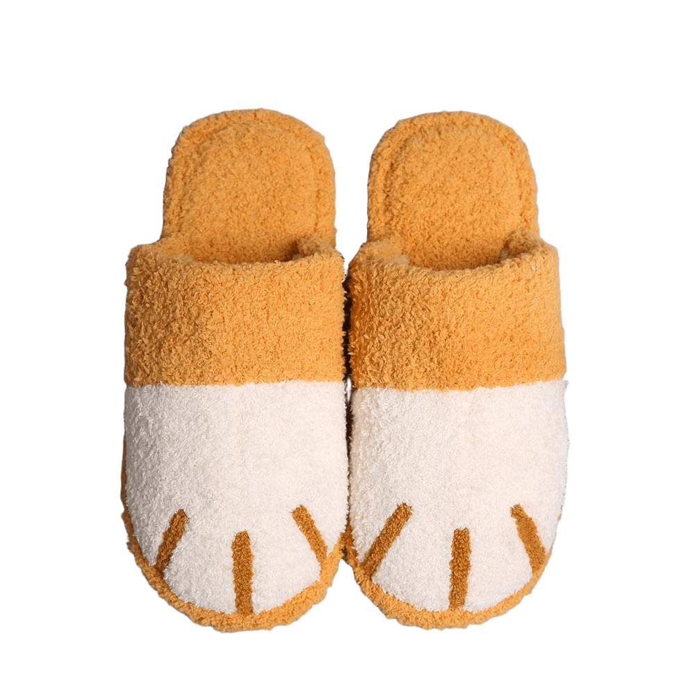 Yellow Cat Paw Soft Home Indoor Floor Slippers