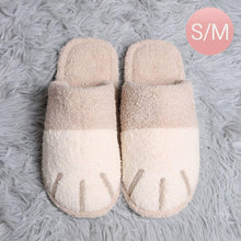 Load image into Gallery viewer, Beige Cat Paw Soft Home Indoor Floor Slippers
