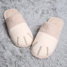 Load image into Gallery viewer, Beige Cat Paw Soft Home Indoor Floor Slippers
