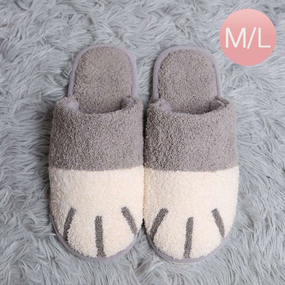 Gray Cat Paw Soft Home Indoor Floor Slippers - Jewelry Store by Erik Rayo