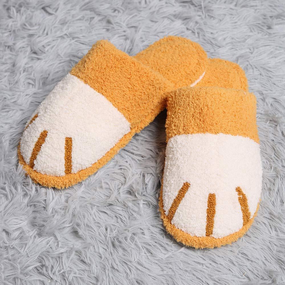 Yellow Cat Paw Soft Home Indoor Floor Slippers - Jewelry Store by Erik Rayo