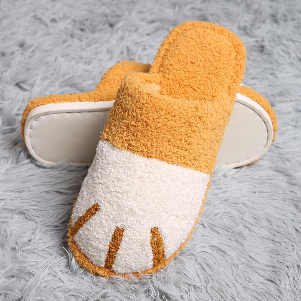 Yellow Cat Paw Soft Home Indoor Floor Slippers - Jewelry Store by Erik Rayo