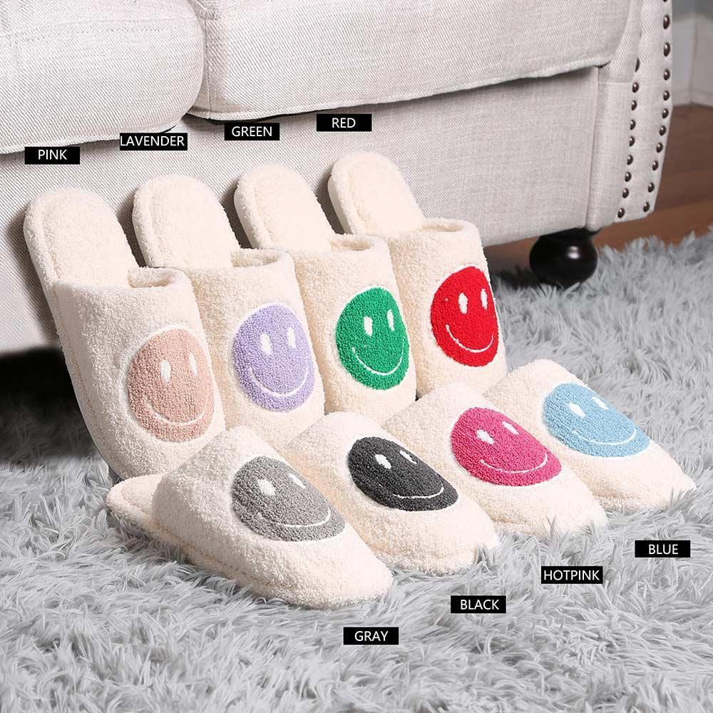 Red Smile Print Soft Home Indoor Floor Slippers - Jewelry Store by Erik Rayo
