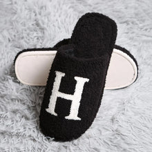 Load image into Gallery viewer, Black H Print Soft Home Indoor Floor Slippers
