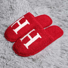 Load image into Gallery viewer, Red H Print Soft Home Indoor Floor Slippers
