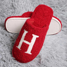Load image into Gallery viewer, Red H Print Soft Home Indoor Floor Slippers
