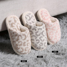 Load image into Gallery viewer, Beige Leopard Patterned Soft Home Indoor Floor Kids Slippers
