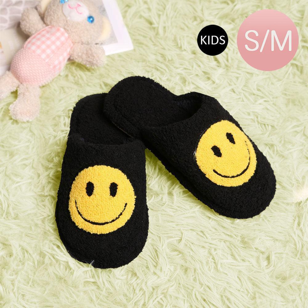 Black Smile Soft Home Indoor Floor Kids Slippers - Jewelry Store by Erik Rayo