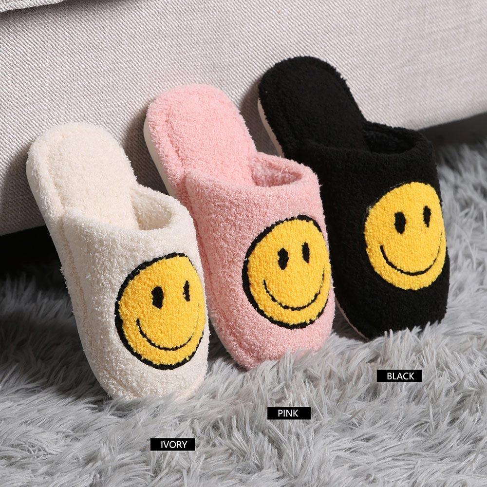 Black Smile Soft Home Indoor Floor Kids Slippers - Jewelry Store by Erik Rayo