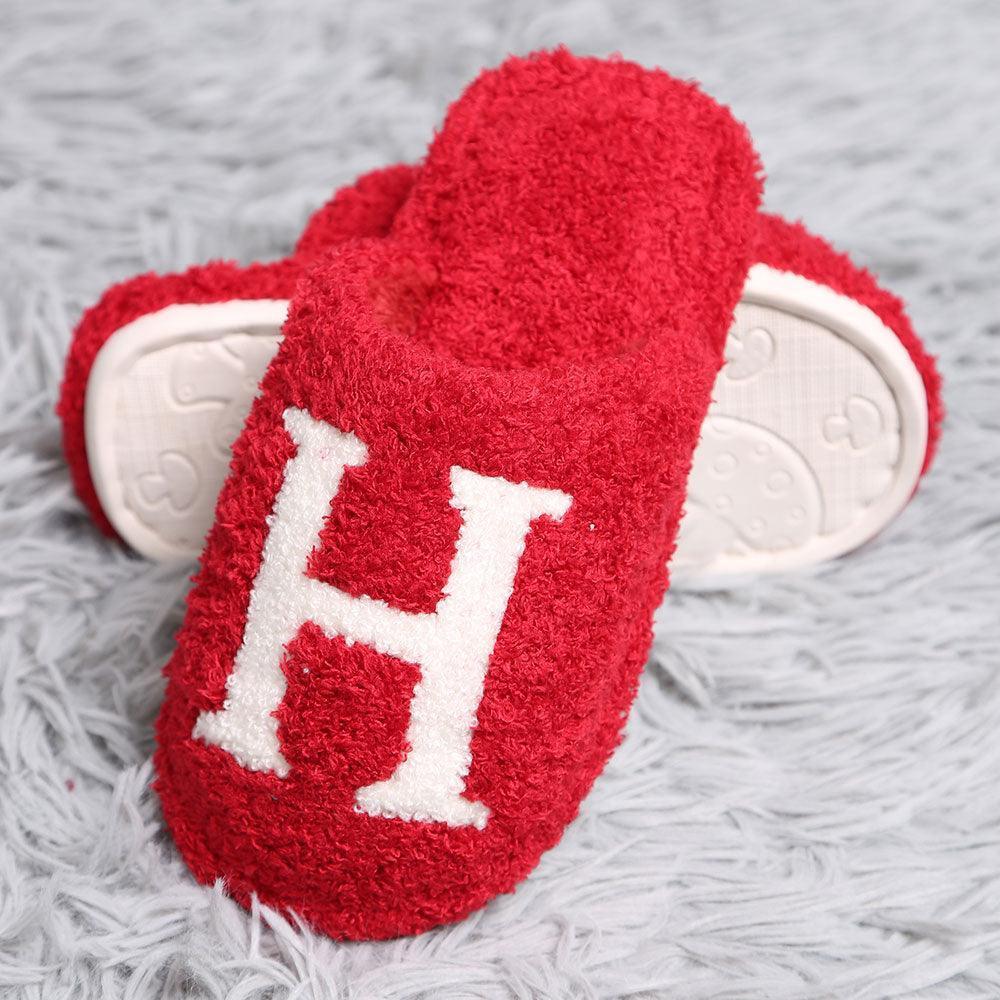 Red H Print Soft Home Indoor Floor Kids Slippers - Jewelry Store by Erik Rayo