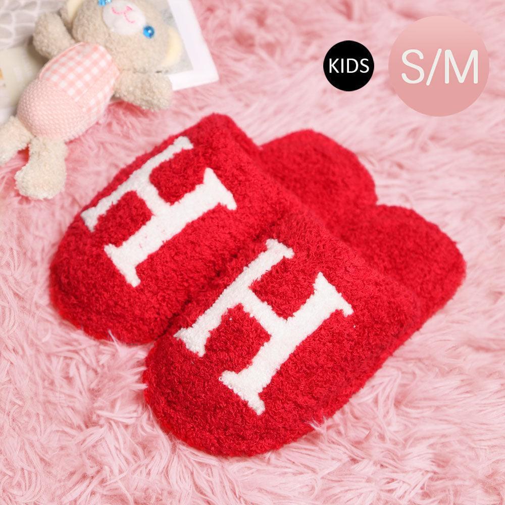 Red H Print Soft Home Indoor Floor Kids Slippers - Jewelry Store by Erik Rayo