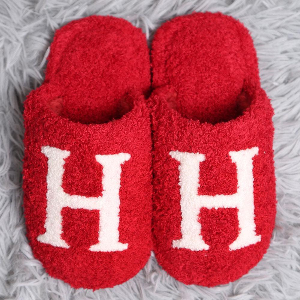 Red H Print Soft Home Indoor Floor Kids Slippers - Jewelry Store by Erik Rayo