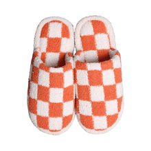 Load image into Gallery viewer, Orange Checkerboard Soft Home Indoor Floor Slippers
