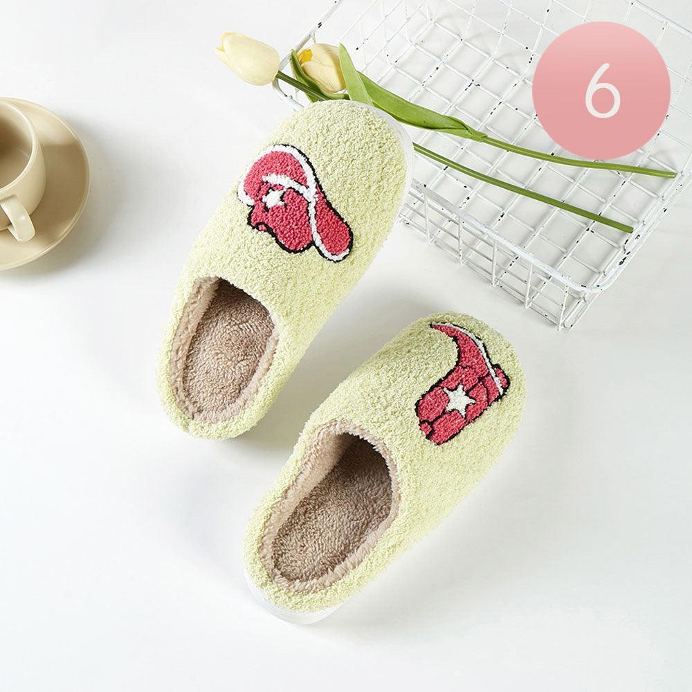 Cowboy Hat Western Boot Soft Home Indoor Floor Slippers 6 Pairs - Jewelry Store by Erik Rayo