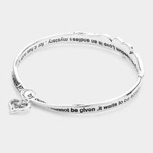 Load image into Gallery viewer, Silver Love Heart Wings Bangle Bracelet
