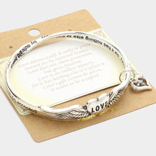 Load image into Gallery viewer, Silver Love Heart Wings Bangle Bracelet
