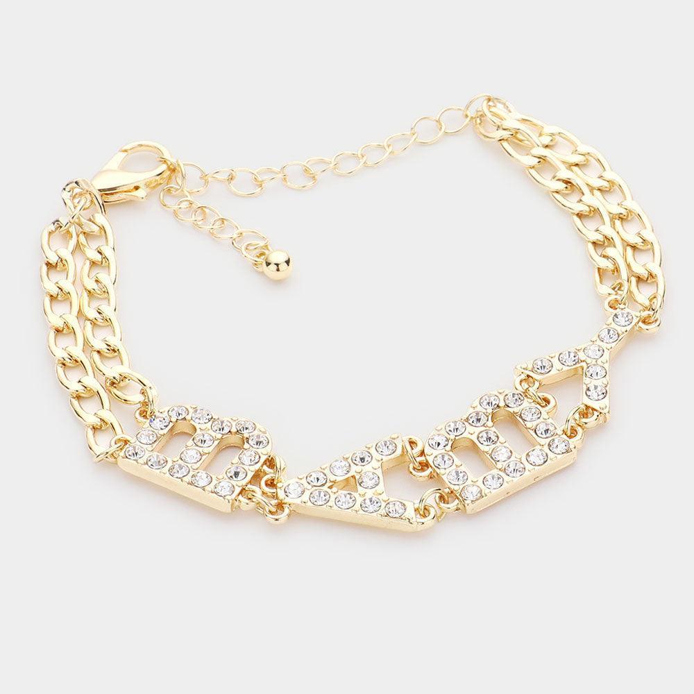 Gold BABY Rhinestone Embellished Message Bracelet - Jewelry Store by Erik Rayo