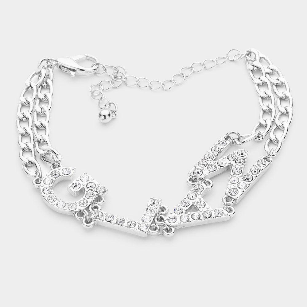 GLAM Rhinestone Embellished Message Bracelet - Jewelry Store by Erik Rayo