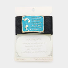 Load image into Gallery viewer, Black Matthew 8:19 Message Faux Leather Bracelet
