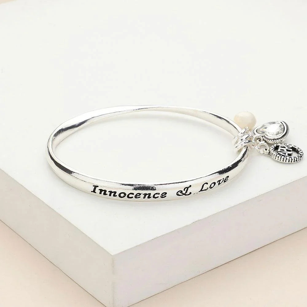 Clear 'Innocence & Love' April Heart Birthday Stone Charm Bracelet - Jewelry Store by Erik Rayo