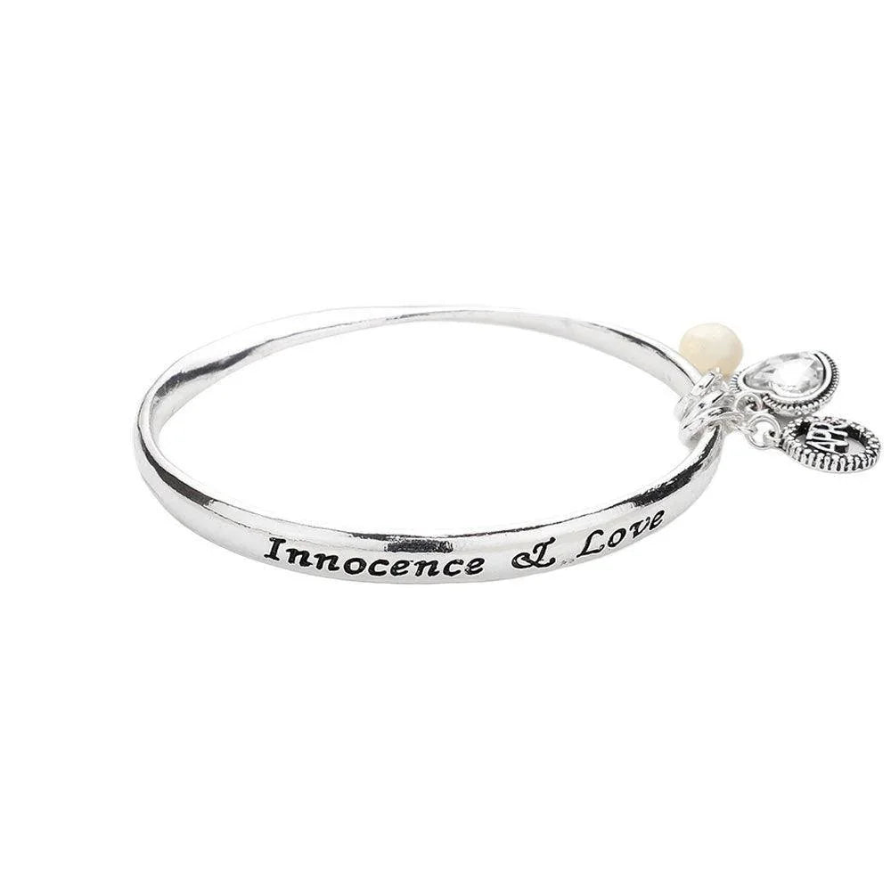 Clear 'Innocence & Love' April Heart Birthday Stone Charm Bracelet - Jewelry Store by Erik Rayo