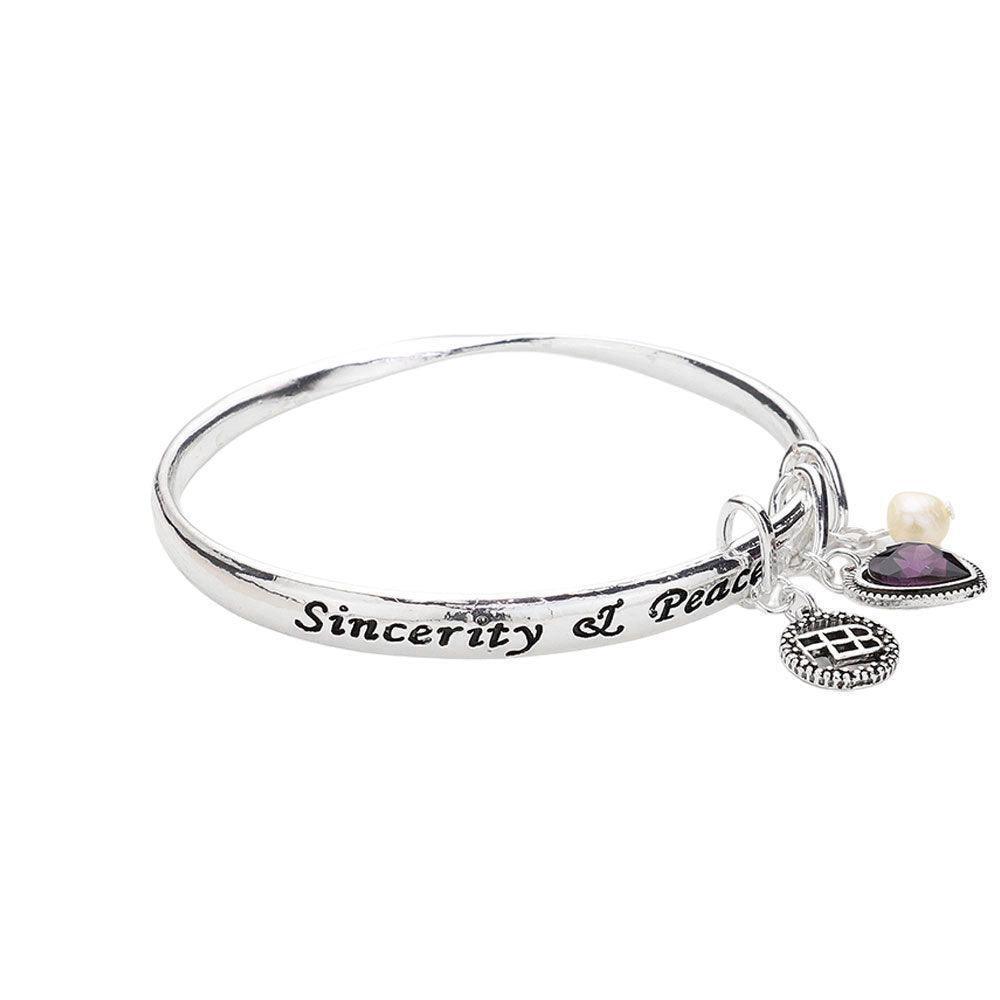 Amethyst 'Sincerity & Peace' February Heart Birthday Stone Charm Bracelet - Jewelry Store by Erik Rayo