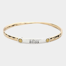 Load image into Gallery viewer, Gold Bliss Message Two Tone Metal Bangle Bracelet
