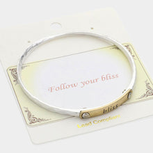 Load image into Gallery viewer, Silver Bliss Message Two Tone Metal Bangle Bracelet
