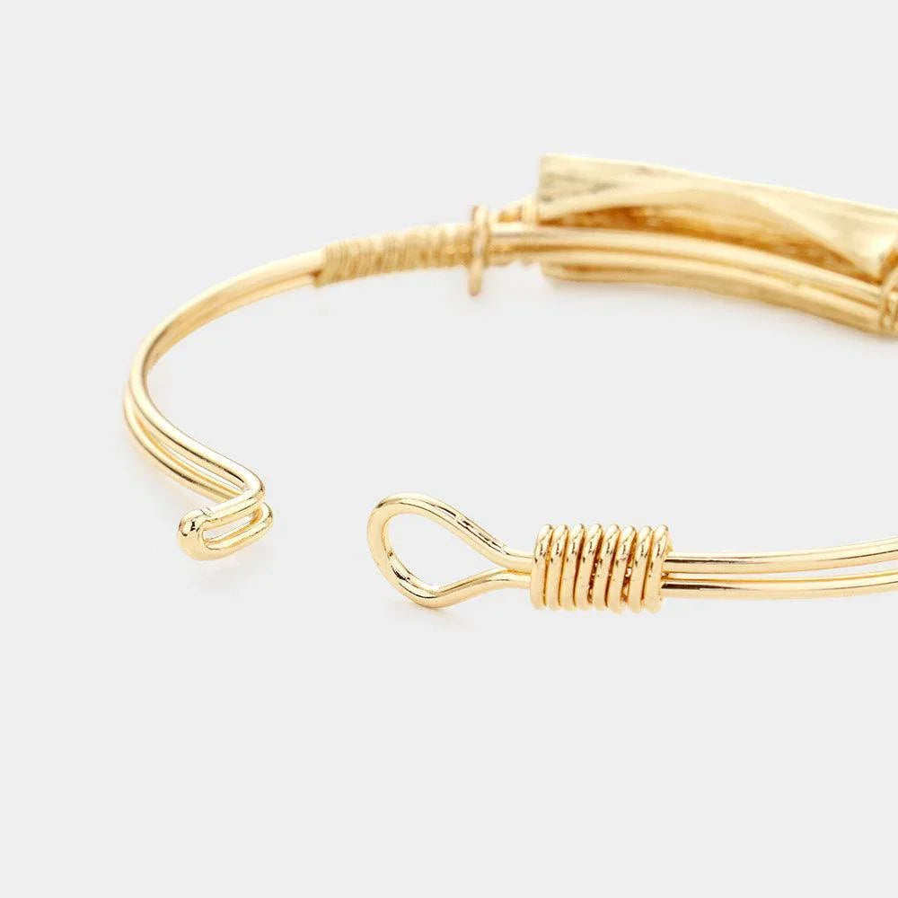 Two Tone Nurse Metal Stethoscope Charm Message Hook Bracelet - Jewelry Store by Erik Rayo