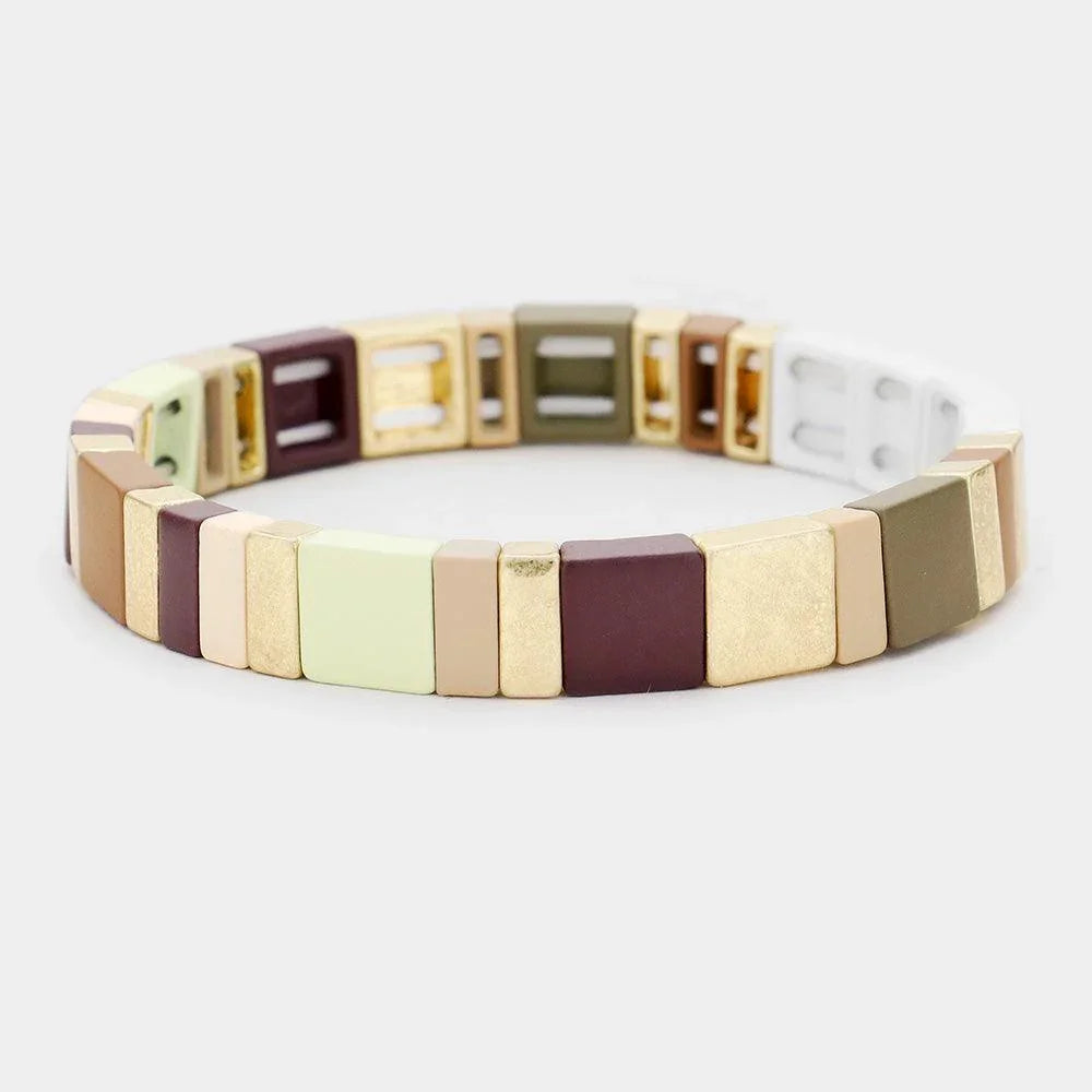 Gold Hope Lego Color Block Stretch Bracelet - Jewelry Store by Erik Rayo