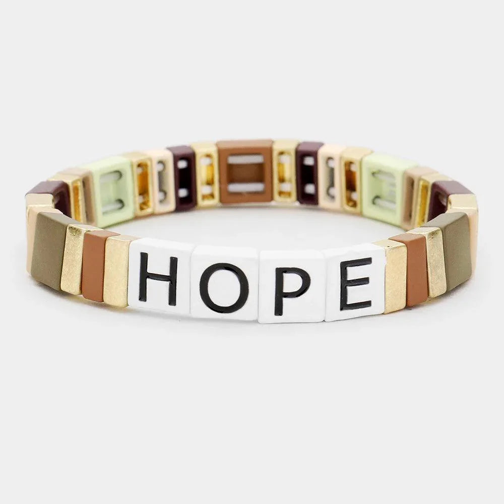 Gold Hope Lego Color Block Stretch Bracelet - Jewelry Store by Erik Rayo