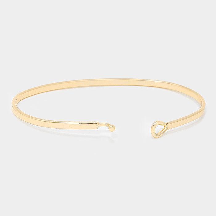 Gold Now I'm a Warrior Brass Thin Metal Hook Bracelet - Jewelry Store by Erik Rayo