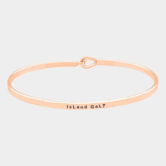 Rose Gold 'Island Gal' Brass Thin Metal Hook Bracelet - Jewelry Store by Erik Rayo