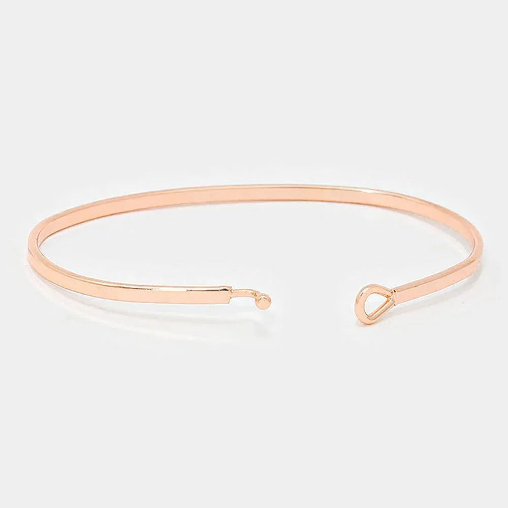 Rose Gold Boss Brass Thin Metal Hook Bracelet - Jewelry Store by Erik Rayo